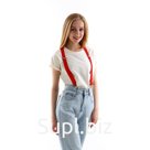 Подтяжки взрослые, ширина 2.5 см, красная