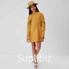 Платье детское MINAKU: Cotton collection, горчичное, рост 140 см