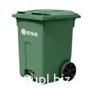 Евроконтейнер для мусора Ese пластиковый 3-х колесный 370 л зеленый
