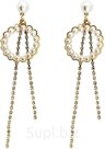 Hanging stud earrings with a ring. Color: gold.