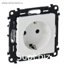 Механизм розетки Legrand "Valena Life ", 16А, 250В, 2К+З защ. шторки, белый,