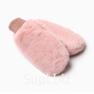 Варежки для девочки двойные, розовый/микс, размер 12