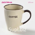 Кружка керамическая Доляна Coffee, 270 мл, цвет бежевый