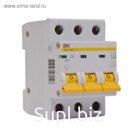Выключатель автоматический IEK ВА47-29, 3п, 63 А, 4.5кА, хар-ка С