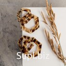 Серьги пластик "Танзания" бесконечность, леопард, цвет бежево-коричневый