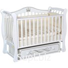Кроватка Perla Elegance, автостенка, ящик, универсальный маятник, цвет белый
