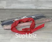 Повязка гибкая для волос " Солоха ", широкая в горох , 22-408