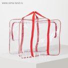 Сумка ПВХ прозрачная, отдел на молнии, цвет красный