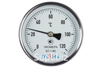 Термометр биметаллический ЭКОМЕРА БТ-1-80, 0-120С, L=80
