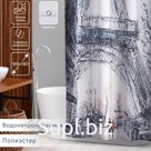 Штора для ванной Доляна «Париж», с люверсами, 180×180 см, полиэстер