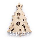 Wooden construction set, anti-stress DROVO Christmas tree