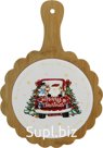 Serving board with Santa Claus, Snowman, and reindeer, for serving with a 3D pattern. Size: 27x19 cm