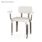 Стул-кресло с подлокотниками белое с регулируемой высотой, нагрузка до 130 кг