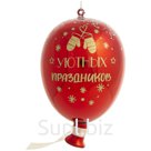 Елочное украшение из стекла "Воздушный шарик красный" 7*10*7см