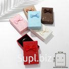 Коробочка подарочная под серьги/кольцо «Бантик», 5×8×2.5, МИКС, вставка чёрная