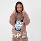 Толстовка (худи) для девочки MINAKU: CRUSH, тёмно-розовая, рост 134 см