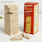 Падающая башня дженга, настольная игра "Каланча", 54 бруска, 19 х 6.5 см