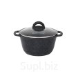 Кастрюля 3,5л со стеклянной крышкой, АП линия Granit black 1/3 Артикул: кгч35аку