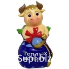 Декоративная фигурка "Бычок в мешочке", полирезина, 8,5*5,5*4,5см