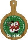 Serving board Santa Claus and Snowman, for serving with a 3D pattern. Size: 27x19 cm