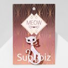 Брошь «Кошка» мур-мур, цвет белый в золоте