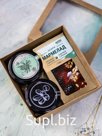 Подарочный набор "3 в 1 Клюквенный с топпингом"(варенье из сосновых шишек с кедровым орехом - 100 мл; клюква в сосновом сиропе - 100 мл; мармелад с сосновой шишкой и кедровым орехом -110 гр)
