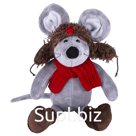 Мягкая игрушка Soft Toy Мышь в ушанке 36см