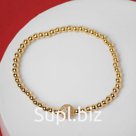 Браслет со стразами "Стиль" шарик, цвет белый в золоте, d=8 см