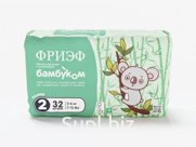 «ФРИЭФ» детские подгузники с органическим бамбуком Размер 2 (3–6 кг) 32 шт.