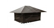 Дымник на трубу с жалюзи 520х390мм 0,5 GreenCoat Pural Matt с пленкой RR 32 темно-коричневый (RAL 8019 серо-коричневый)