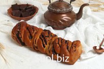 Булочка косичка с шоколадом. Вес 200 гр.
