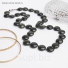 Бусы лепёшка "Змеевик", 60см