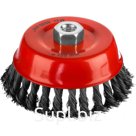 Щетка металлическая для УШМ MIRAX 35104-120, "чашка", крученая проволока 0.5 мм, d=120 мм