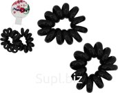 Large Spiral Hair Bands, 5cm, 2 pcs., Black