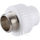 Муфта комбинированная Kalde, полипропиленовая, d=20 мм x 3/4", наружная резьба