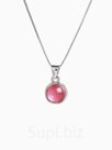 Кулон «Нежность» на цепочке, розовый в серебре, 45 см