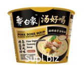 Лапша б/п BAIXIANG со вкусом суп на свиных ребрышках (108г*12шт) стакан Китай