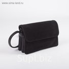 Сумка-мессенджер, замша, 5 отдела на клапане, длинный ремень, цвет чёрный