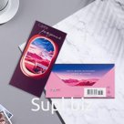 Конверт для денег "С Днём Рождения!" вырубка, лак, самолет, закат, 8,3х16,7 см