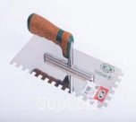 Шпатель из нержавеющей стали с зубом 280x130 мм зуб 10 пробковая ручка, 127128E10-K