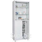 Шкаф медицинский метал. Hilfe МД 2 1670/SG, 1655/1755*700*320мм, со стеклом, белый (ПОД ЗАКАЗ)