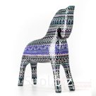 Лошадка черная с этническим орнаментом