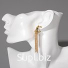 Серьги висячие «Стиль» тонкие цепочки, цвет золото