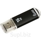 Память Smart Buy "V-Cut"  16GB, USB 2.0 Flash Drive, черный (металл.корпус)