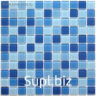 Мозаика стеклянная Bonaparte, Navy blue 300х300х4 мм