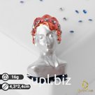 Брошь "Бюст" женский, цвет оранжево-синий в золоте