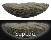 Salad bowl "Whirlwind", 25 cm, dark glass