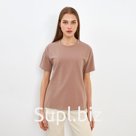 Футболка женская однотонная MINAKU REGULAR FIT: цвет коричневый, р-р 48