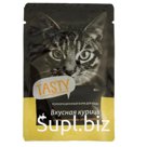ШБ Влажный корм Tasty для кошек, курица в желе, пауч, 28х85г