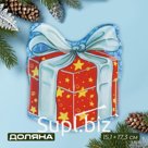 Блюдо стеклянное сервировочное Доляна «Подарок. С Новым годом» 15,1×17,3 см